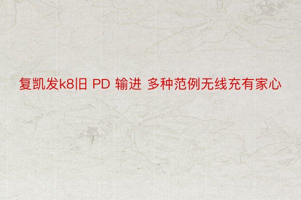 复凯发k8旧 PD 输进 多种范例无线充有家心