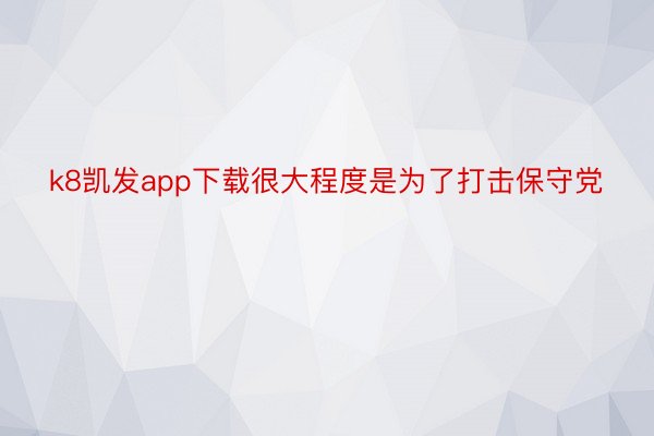 k8凯发app下载很大程度是为了打击保守党