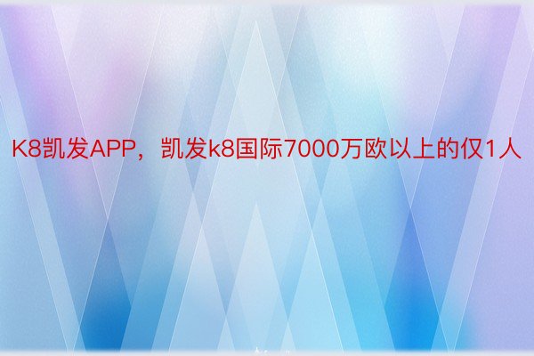 K8凯发APP，凯发k8国际7000万欧以上的仅1人